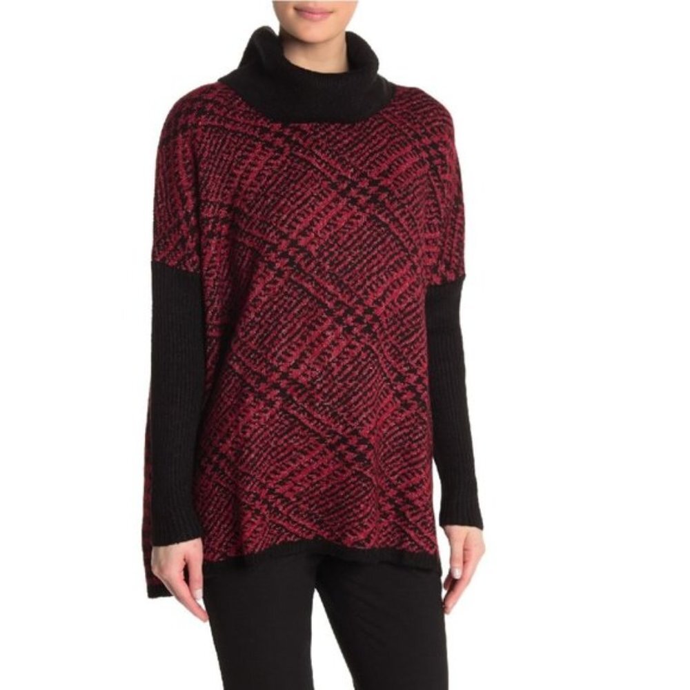 JOSEPH A Printed Cowl Neck Knit Sweater